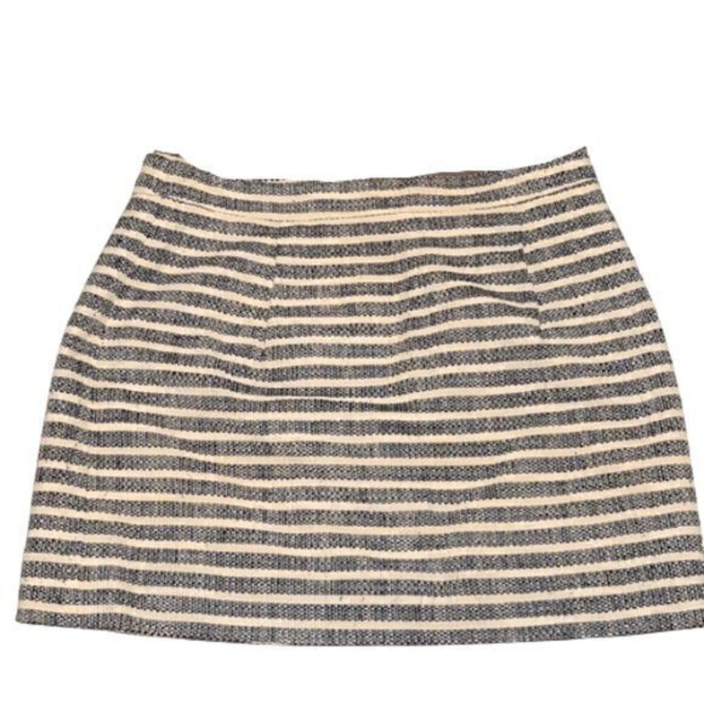 [J Crew] Blue & Cream Striped Mini Skirt - Size 12